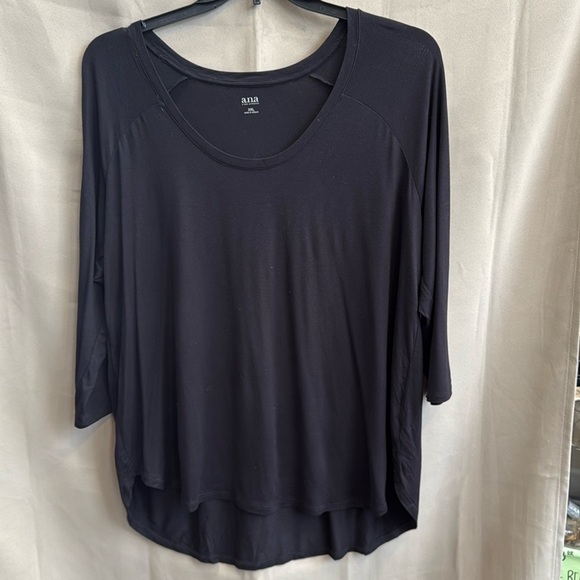 NWT A.N.A I’m black scoop neck top XXL - Picture 1 of 4